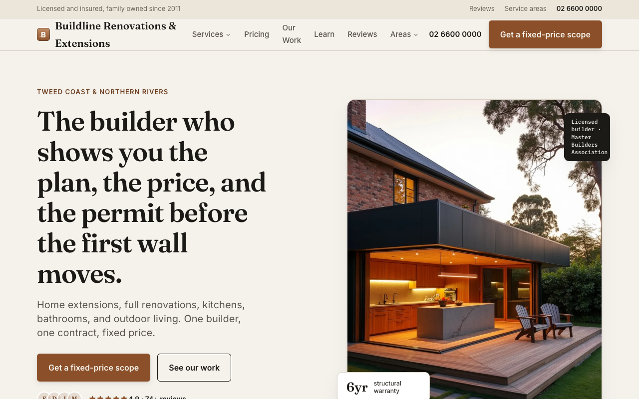 Buildline Renovations & Extensions homepage
