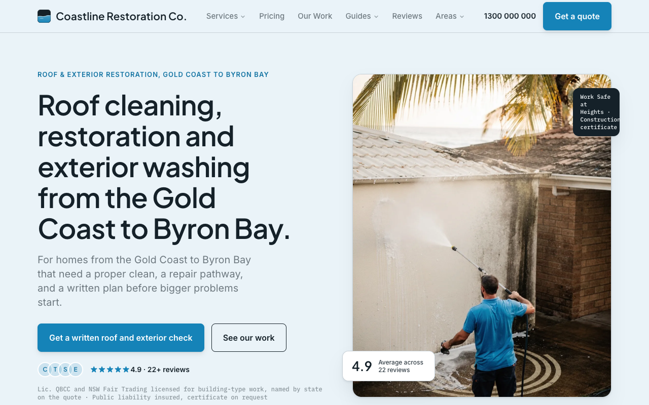 Coastline Restoration Co. homepage
