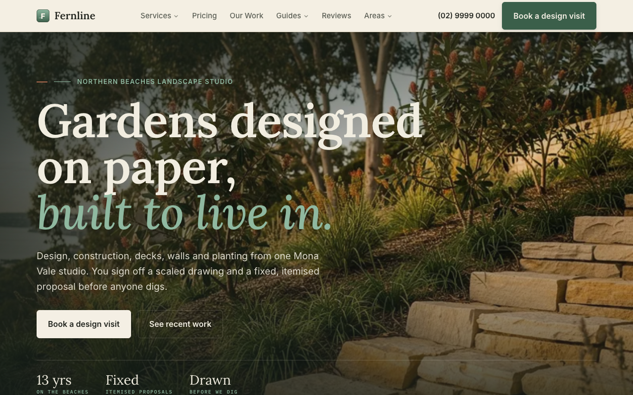 Fernline Landscapes & Design homepage