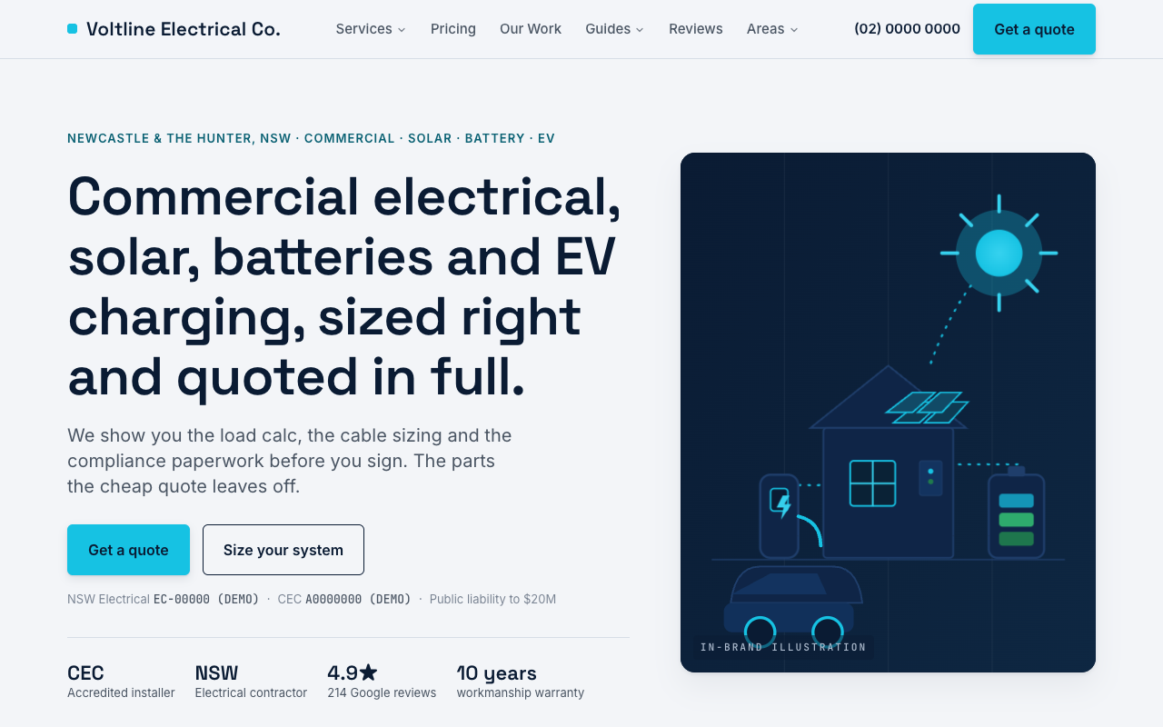 Voltline Electrical Co. homepage