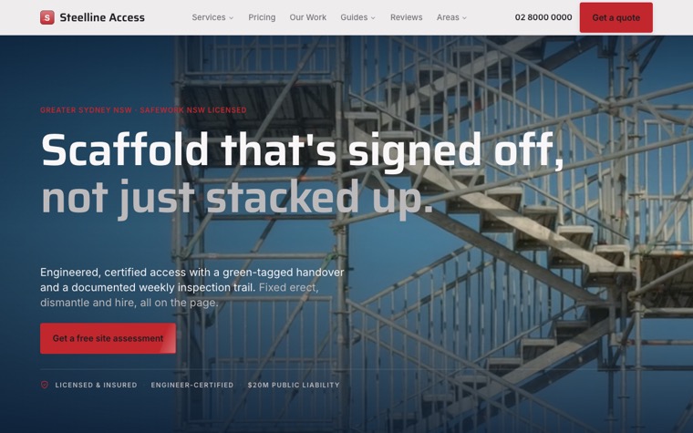 Steelline Access home page